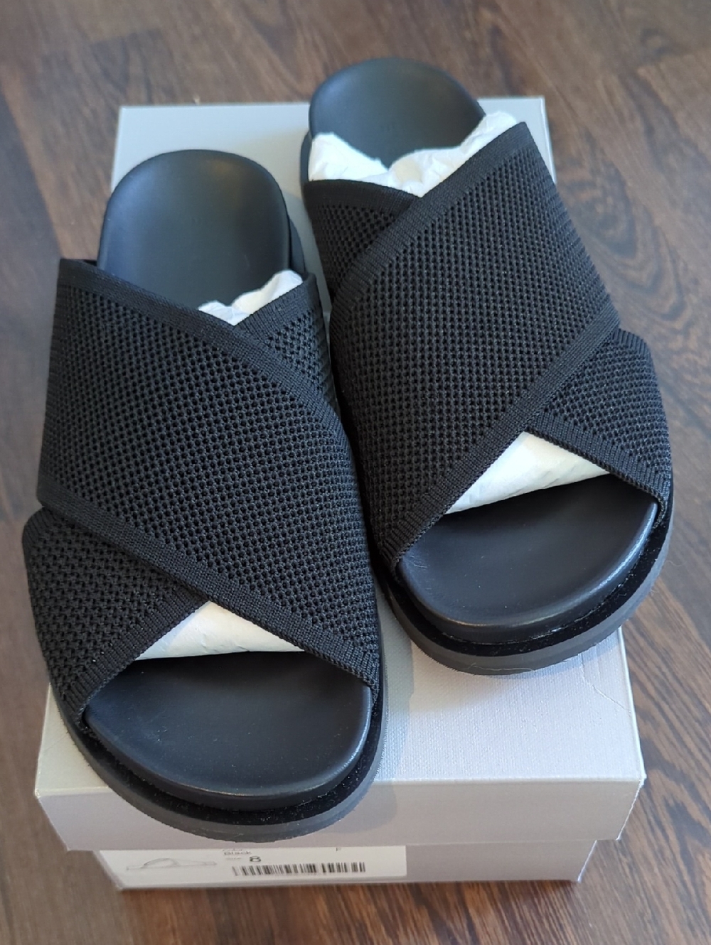 Everlane reknit form crossover sandal black size 8